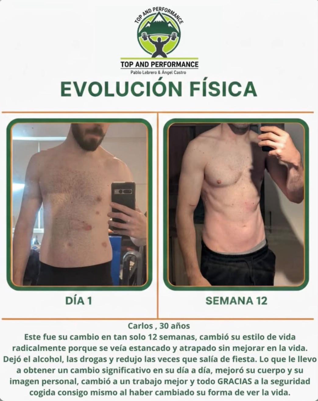 Evolución física de un cliente a lo largo del programa
